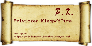 Priviczer Kleopátra névjegykártya